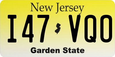 NJ license plate I47VQO