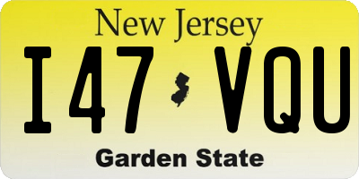 NJ license plate I47VQU