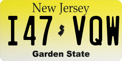 NJ license plate I47VQW