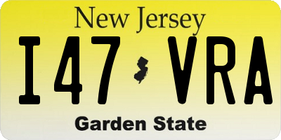 NJ license plate I47VRA