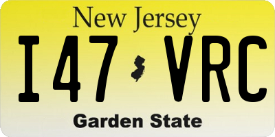 NJ license plate I47VRC