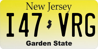 NJ license plate I47VRG