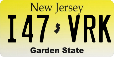 NJ license plate I47VRK