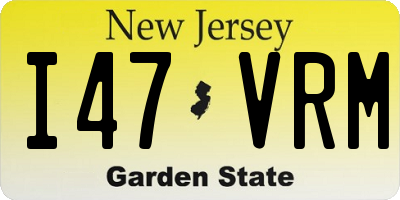 NJ license plate I47VRM