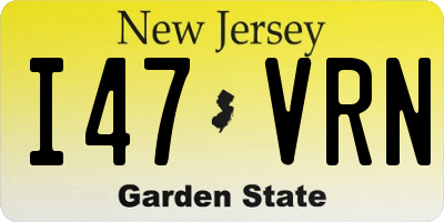 NJ license plate I47VRN