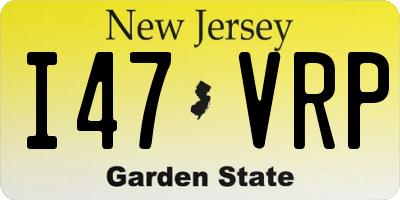 NJ license plate I47VRP