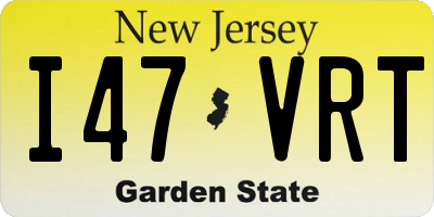 NJ license plate I47VRT
