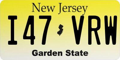 NJ license plate I47VRW