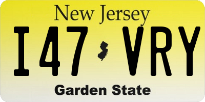 NJ license plate I47VRY