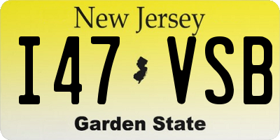 NJ license plate I47VSB