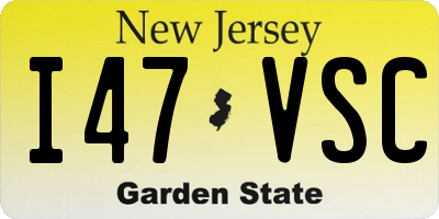 NJ license plate I47VSC