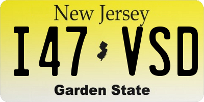 NJ license plate I47VSD