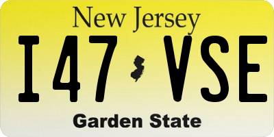 NJ license plate I47VSE