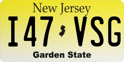 NJ license plate I47VSG