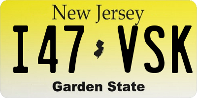 NJ license plate I47VSK