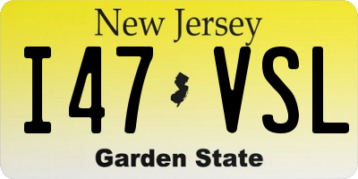 NJ license plate I47VSL