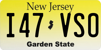 NJ license plate I47VSO