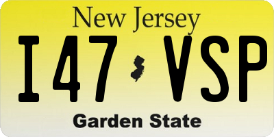 NJ license plate I47VSP