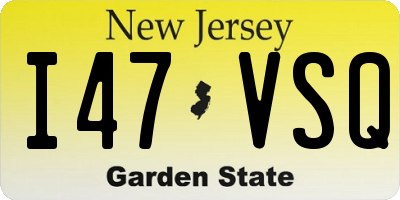 NJ license plate I47VSQ