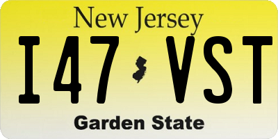 NJ license plate I47VST