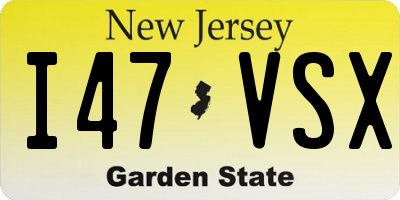 NJ license plate I47VSX
