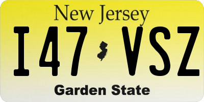 NJ license plate I47VSZ