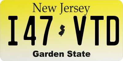 NJ license plate I47VTD