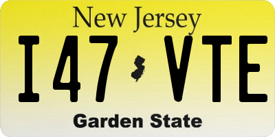 NJ license plate I47VTE