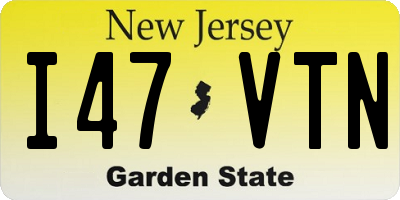 NJ license plate I47VTN
