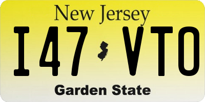 NJ license plate I47VTO