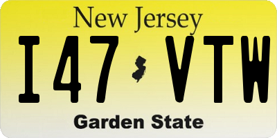 NJ license plate I47VTW