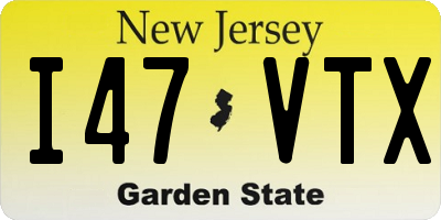 NJ license plate I47VTX