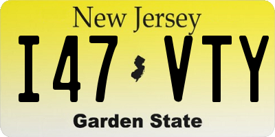 NJ license plate I47VTY