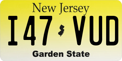NJ license plate I47VUD