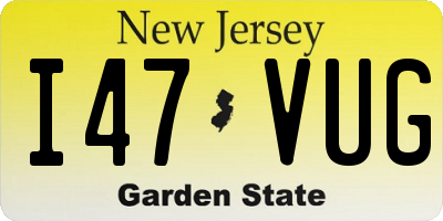 NJ license plate I47VUG