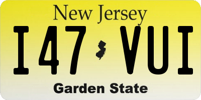 NJ license plate I47VUI