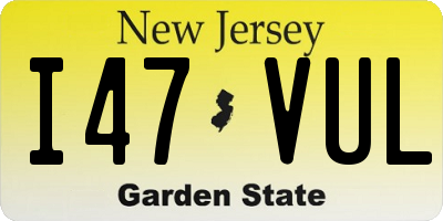 NJ license plate I47VUL