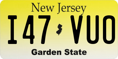 NJ license plate I47VUO