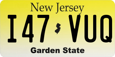NJ license plate I47VUQ