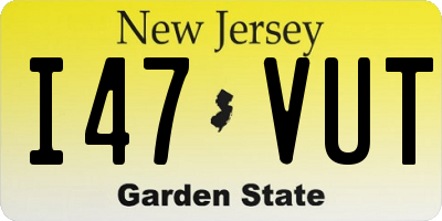 NJ license plate I47VUT
