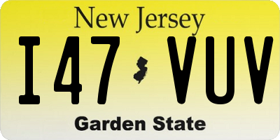 NJ license plate I47VUV
