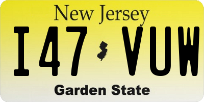 NJ license plate I47VUW
