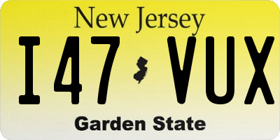 NJ license plate I47VUX