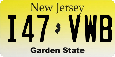 NJ license plate I47VWB