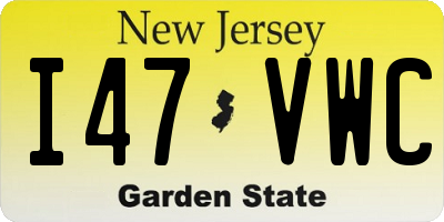 NJ license plate I47VWC