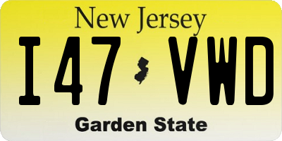 NJ license plate I47VWD