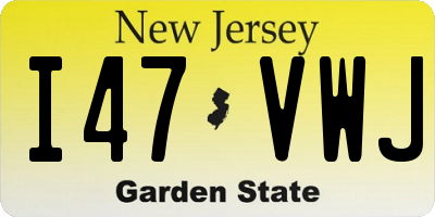NJ license plate I47VWJ