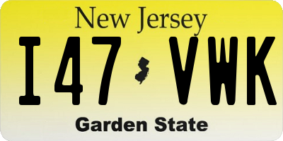 NJ license plate I47VWK