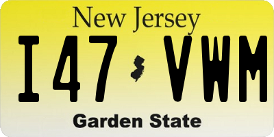 NJ license plate I47VWM