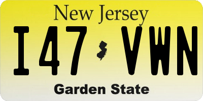 NJ license plate I47VWN